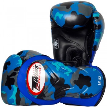 Twins Special FBGVL6-AR Боксерские Перчатки Тайский Бокс "Army" Blue Camo